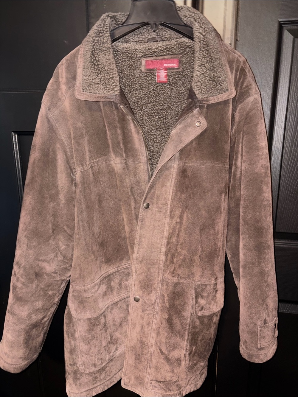 Merona Brown Suede Sherpa-Lined Field Jacket